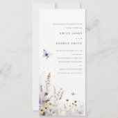 Lila Wildflower Butterfly Garden Verloving Kaart (Voorkant)