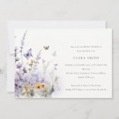 Lila Wildflower Butterfly Garden Vrijgezellenfeest Kaart (Voorkant)