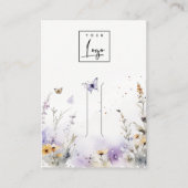 Lila Wildflower Butterfly Hairpin Logo Display Visitekaartje (Voorkant)