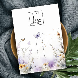 Lila Wildflower Butterfly Hairpin Logo Display Visitekaartje
