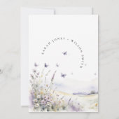 Lila Wildflower Butterfly Landscape Verjaardag Kaart (Achterkant)