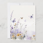 Lila Wildflower Butterfly Tuin Couples Douche Kaart (Achterkant)