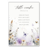Lila Wildflower Butterfly Wedding-zitschema Kaart (Achterkant)