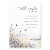 Lila Wildflower Butterfly Wedding-zitschema Kaart (Achterkant)