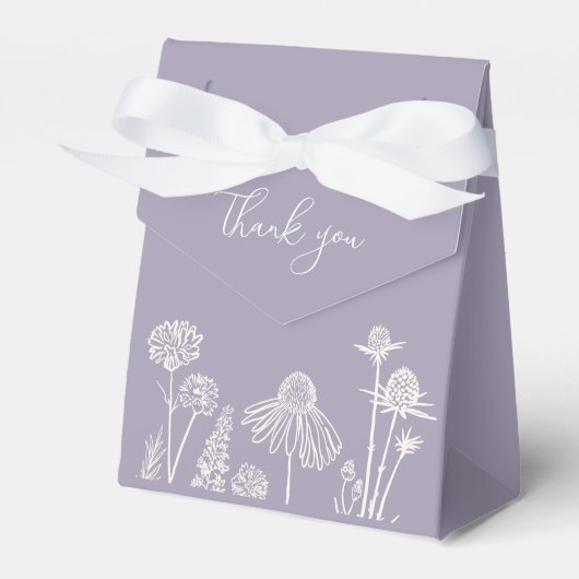 Lila Wildflower dank u Bedankdoosjes (Voorkant Zijde)