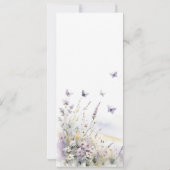 Lila Wildflower Field Vlinder Bruiloft Menu Kaart (Achterkant)