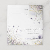 Lila Wildflower Field Vlinder Landscape Bruiloft Plaatskaartje (Buitenkant ongevouwen)