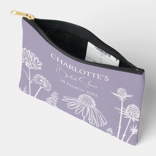 Lila Wildflower geschetst bloemig Vrijgezellenfees Etui (Open)