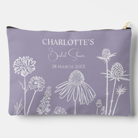 Lila Wildflower geschetst bloemig Vrijgezellenfees Etui (Achterkant)
