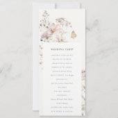 Lila Wildflower Varen Botanisch Huwelijksprogramma Kaart (Achterkant)