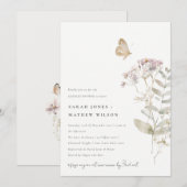 Lila Wildflower Varen Botanische Koppels Douche Kaart (Voorkant / Achterkant)