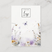 Lila Wildflower Vlinder Ketting Logo Display Visitekaartje (Voorkant)