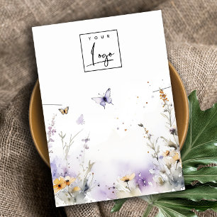 Lila Wildflower Vlinder Ketting Logo Display Visitekaartje