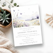 Lila Wildflower Vlinder Velden Koppels Douche Kaart