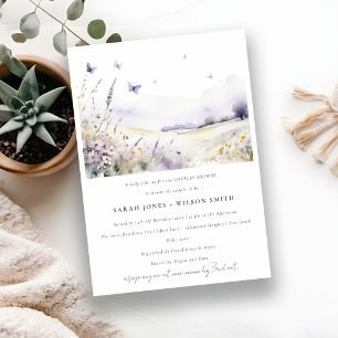 Lila Wildflower Vlinder Velden Koppels Douche Kaart