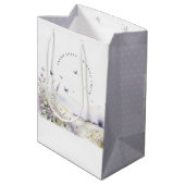 Lila Wildflower Vlinder Veldlandschap Bruiloft Medium Cadeauzakje (Achterkant Gekanteld)