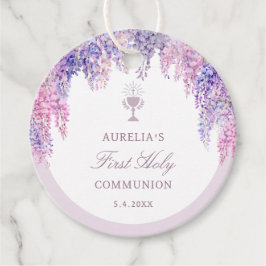 Lila Wisteria Boog Eerste Communie Bedankjes Labels