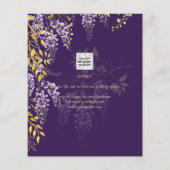 Lila Wisteria Paars Weddenschap bespaart de datum Flyer (Achterkant)