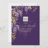 Lila Wisteria Paars Weddenschap bespaart de datum Kaart (Achterkant)