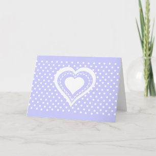 Lila & wit de stippenpatroon met monogram van het notitiekaartje