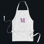 Lila wit initiaal monogram aanpassen standaard schort<br><div class="desc">Aanpassen van de lavender van het initiaal van het monogram lila wit Volwassenen Schort</div>