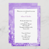 LILA WIT LAYER BOKEH PRINT WEDDING INVITATION KAART (Voorkant / Achterkant)