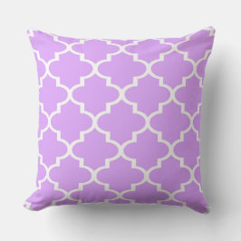 Lila wit Quatrefoil Lattice kussen