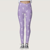 Lila wit speels boegpatroon leggings (Voorkant)