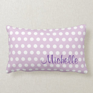 Lila witte poka Dot Pillow Kussen