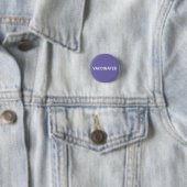 Lila witte speldknop, ingeënt, periwinkle ronde button 3,2 cm (In situ)
