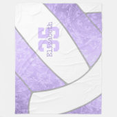 lila witte volleybalmeisjes decor fleece deken (Voorkant)