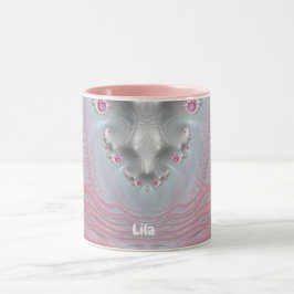 LILA ~ Zany 3D Fractal ~ Roze en Wit Mok
