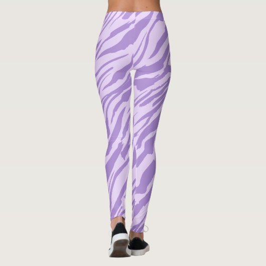 Lila Zebra wild dierpatroon Leggings (Achterkant)