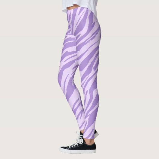 Lila Zebra wild dierpatroon Leggings (Links)