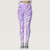 Lila Zebra wild dierpatroon Leggings (Voorkant)