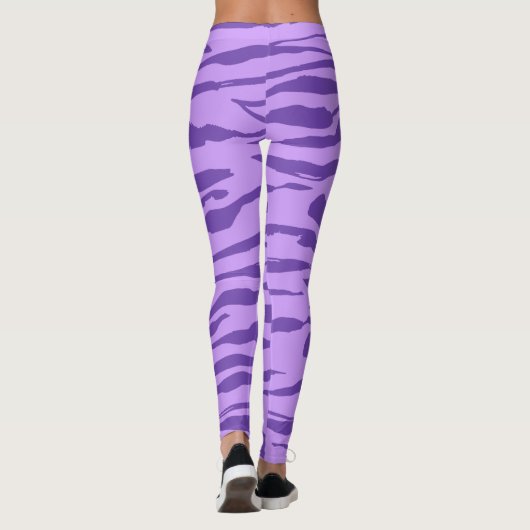 Lila Zebra wild dierpatroon Leggings (Achterkant)