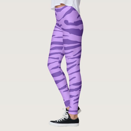 Lila Zebra wild dierpatroon Leggings (Links)