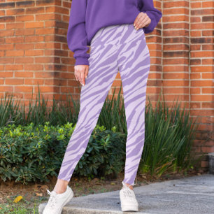 Lila Zebra wild dierpatroon Leggings