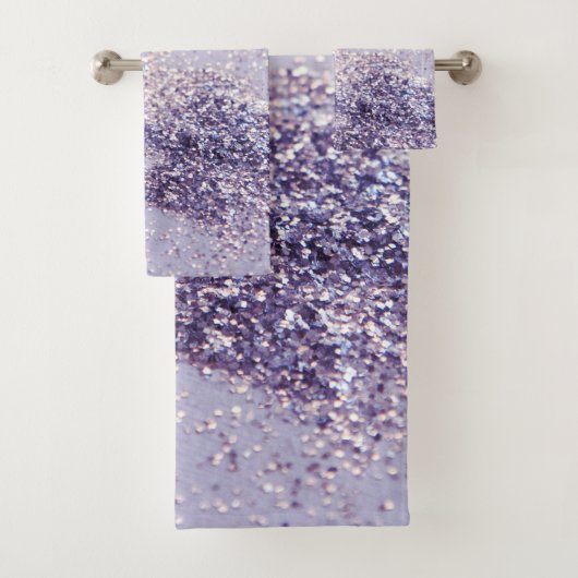 Lila zeemeermin Magisch Glitter #1 Bad Handdoek (Insitu)