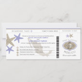 Lila zeester Mexico Boarding Pass bruiloft Kaart (Voorkant)