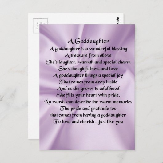 Lila zijdedochter briefkaart (Voorkant / Achterkant)