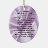 Lila zijdedochter keramisch ornament (Rechts)