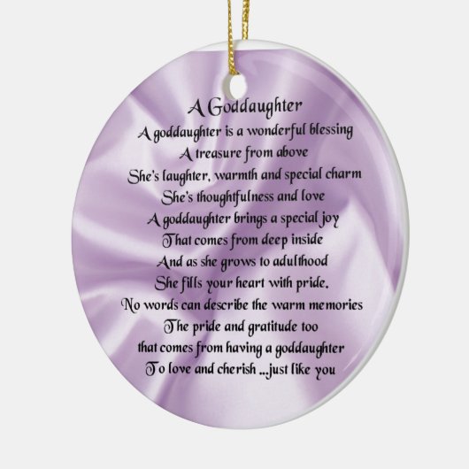 Lila zijdedochter keramisch ornament (Links)