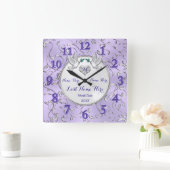 Lila Zilver White Persoonlijke wandklok rond het h (Huis)