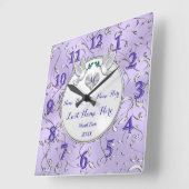 Lila Zilver White Persoonlijke wandklok rond het h (Hoek)