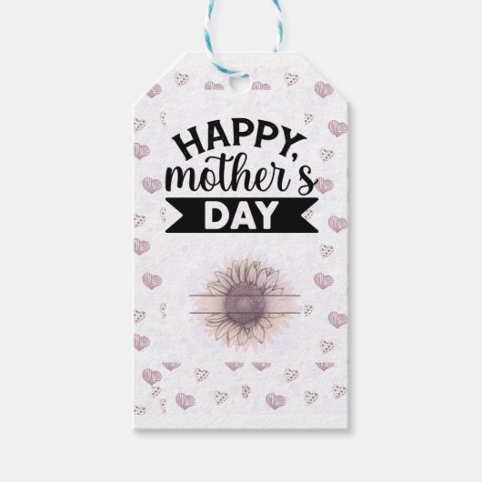 Lila Zonnebloem Moederdag Kraft Gift Labels Cadeaulabel (Voorkant)