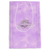 Lila zonnebloem Moederdag Middelgrote Gift Bag Medium Cadeauzakje (Voorkant)