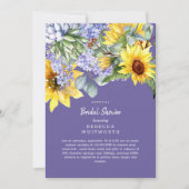 Lila & Zonnebloem Virtual Bridal Invitation Kaart (Voorkant)