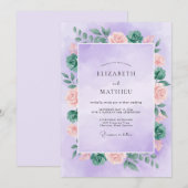 Lilac Abrikozenbloemblad Bruiloft Kaart (Voorkant / Achterkant)