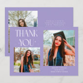Lilac Afstudeer Bedankt 2-Foto  Aankondiging (Voorkant / Achterkant)